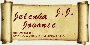 Jelenka Jovonić vizit kartica
